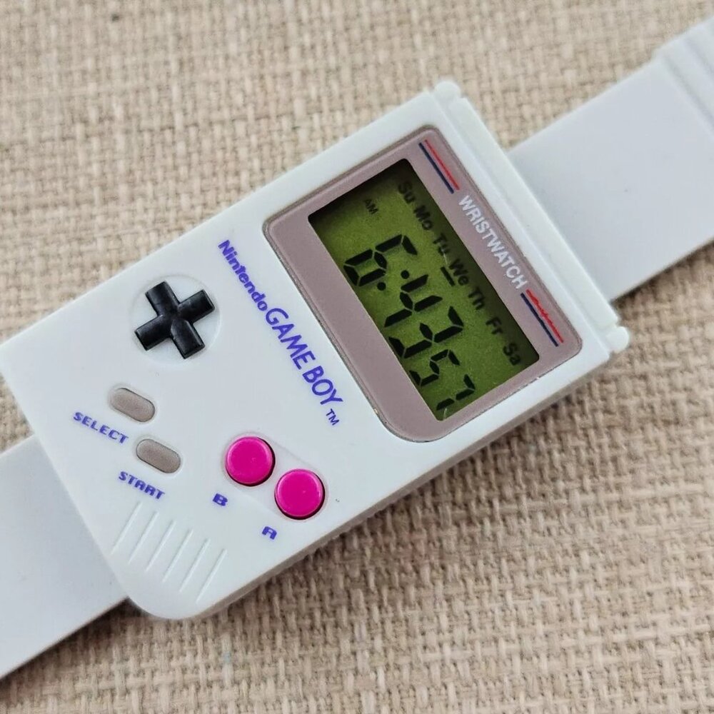 Nintendo Game Boy Wristwatch Ditial Wrist Watch White Rubber Strap Watch - Picture 3 of 13